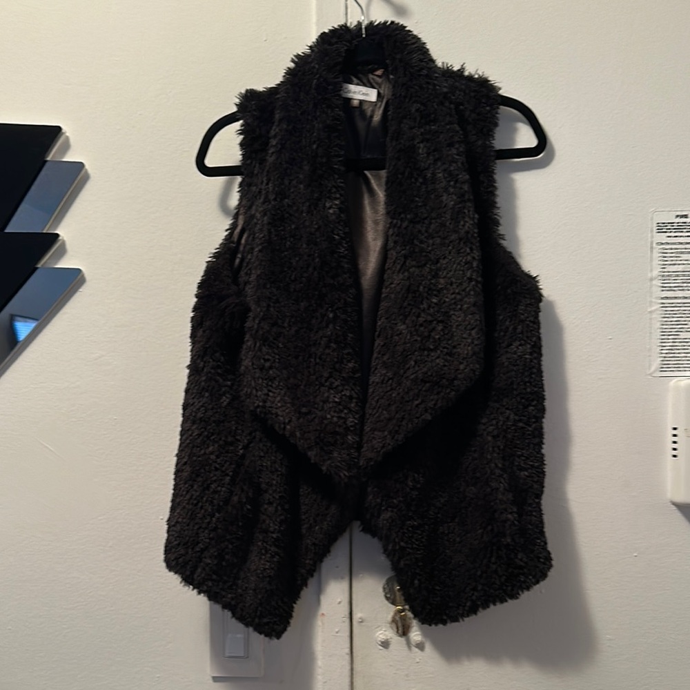 Fuzzy Black Vest